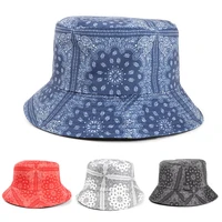 bandana hat cap female foreign trade paisley bucket hat versatile ethnic style double sided wear printing sun proof basin hats