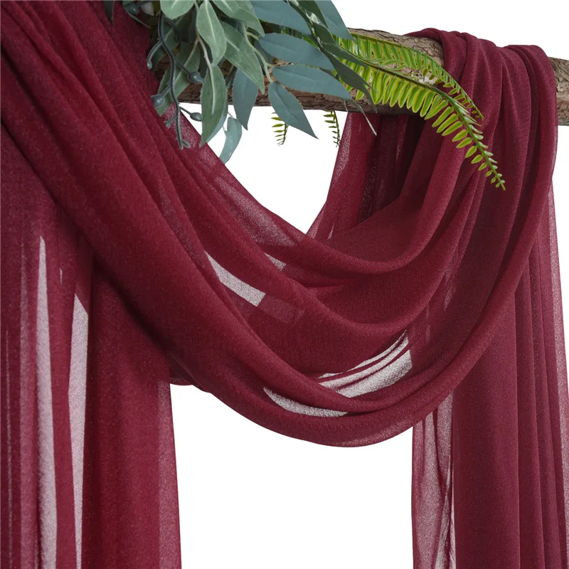 Wedding Arch Curtain Drapping Fabric Sheer Chiffon wedding decoration Drapery Ceremony Reception Party Supplies |