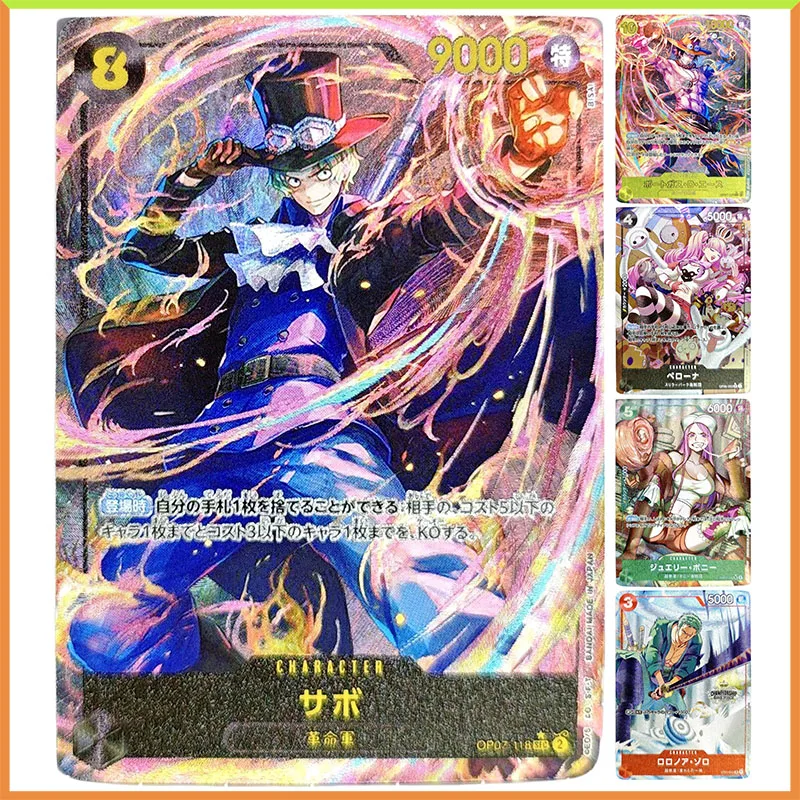 Аниме ONE PIECE DIY ACG Perona Zoro Bonny Sabo Ace Laser Refraction Настольные игры Коллекционные карты