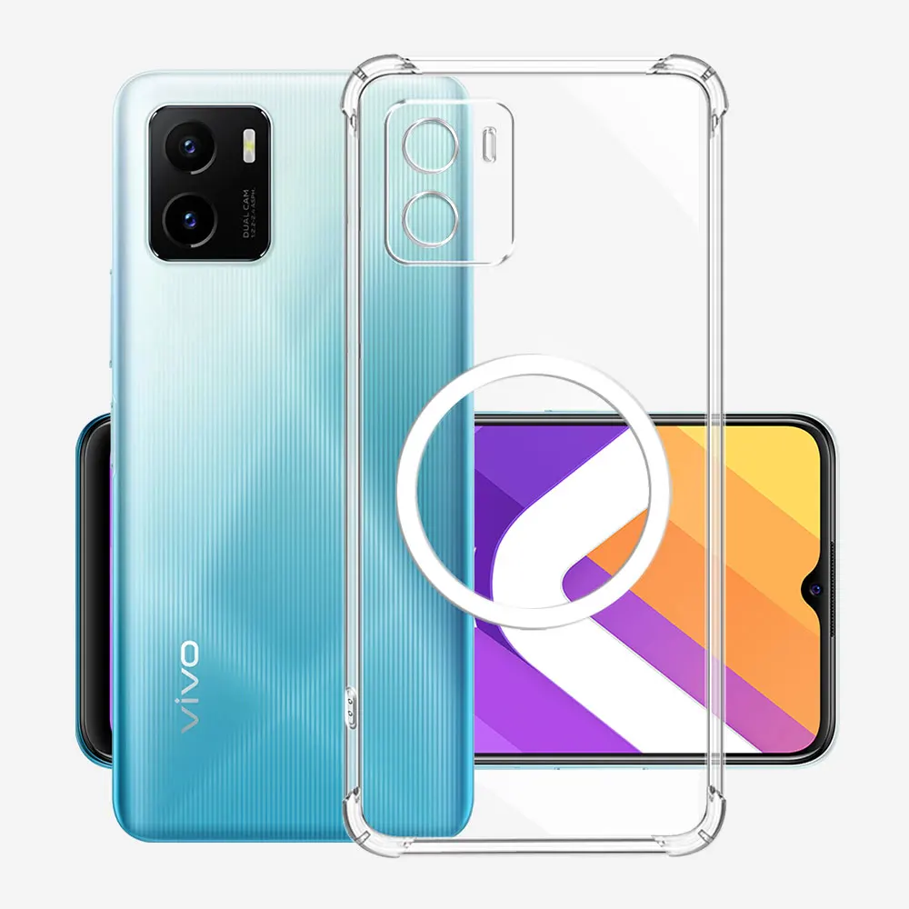 Для Vivo Y15S Y15C V2120 V2147 чехол с магнитной наклейкой противоударный прозрачный мягкий