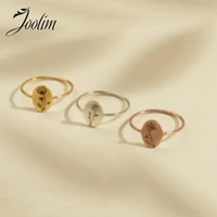 joolim high pvd gold finish tarnish free fashion month birthday flower rings trendy for women stainless steel jewelry wholesale