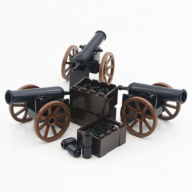 

WW2 Military Blocks Roman Army Medieval Soldier Parts Knight Cannon Accessories Brick Gun Carrier Weapon Building Toys Boys Gift