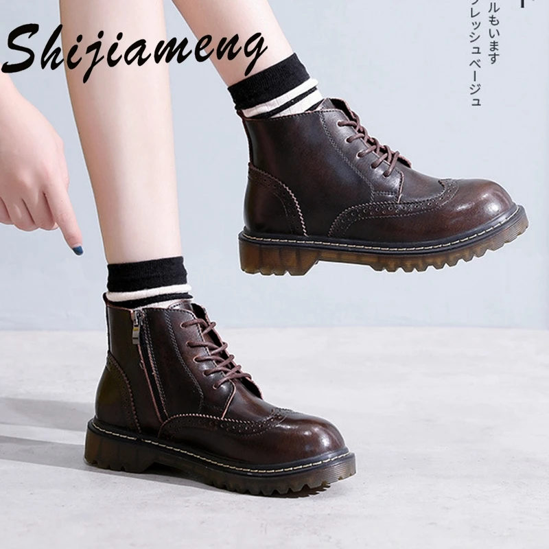 

2022 Woman Boots Real Leather Warm Winter Boot Ankle Boots Fur Lace-up Boots Flat Comfortable Round Toe Work Shoes