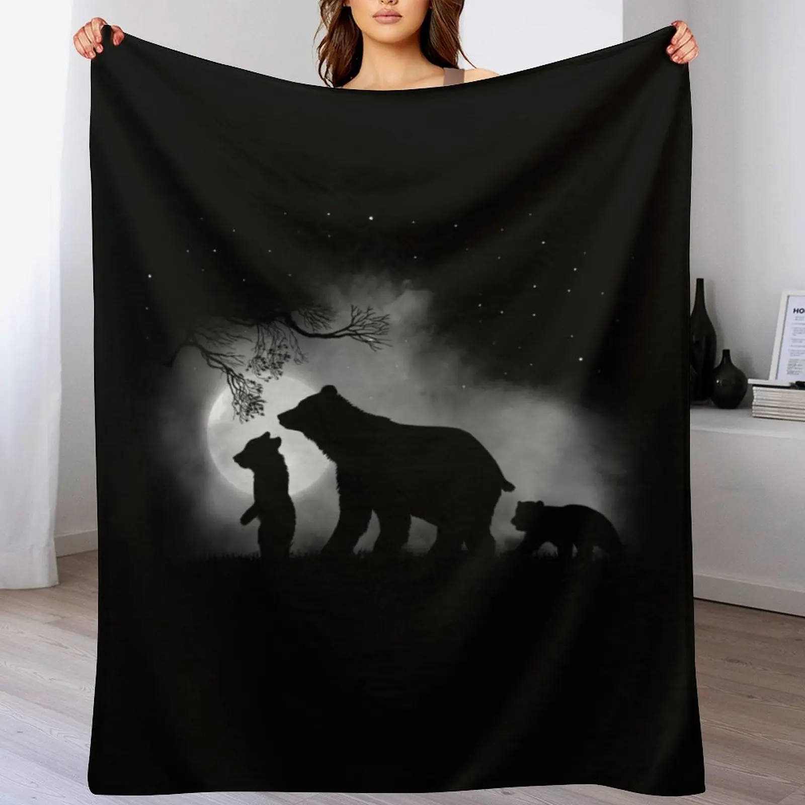 Одеяло Famlily Bear для дивана мягкое большое тонкое одеяло