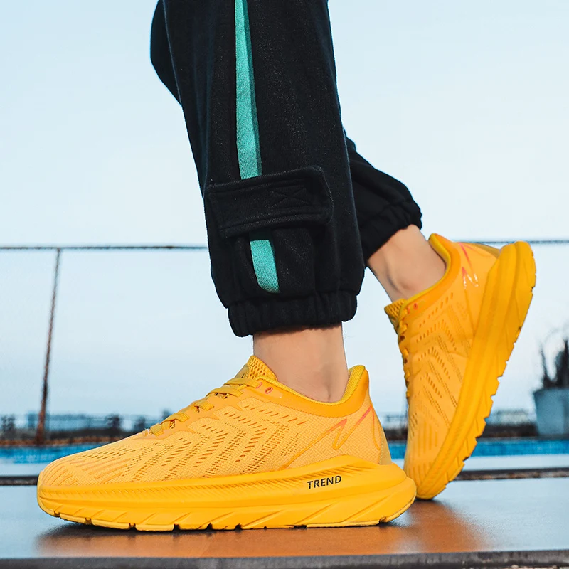 Men Road Running Shoes Outdoor Fitness Sport Shoes Breathable Anti-skid Cushioning Support Marathon Man Trainers Sneakers Women