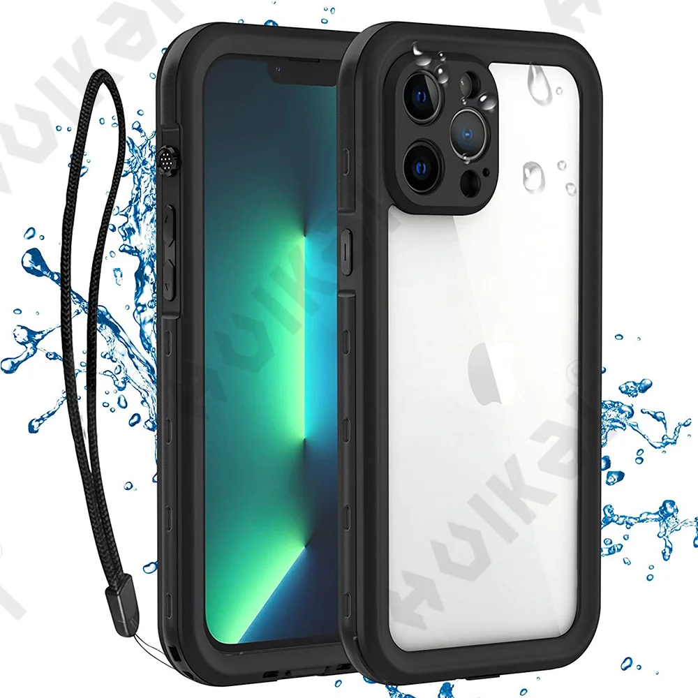 

HUIKAI IP68 Shellbox Waterproof Case For iPhone 13 12 11 Pro Max XS XR MAX Metal Aluminum Swimming Phone Luxury Cover Funda