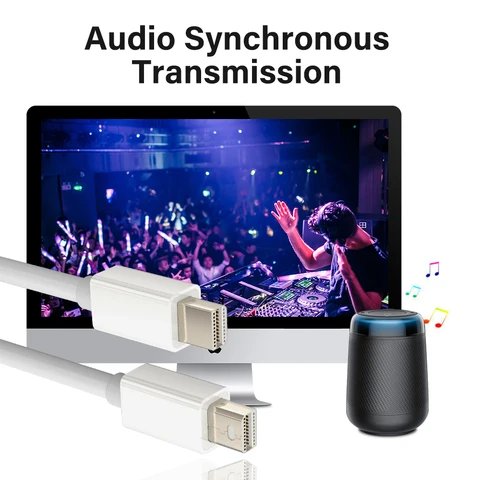 Удлинительный кабель Mini Displayport Thunderbolt 2, порт мини-дисплея, ТВ-приставка 1080P DP к Mini DP, аудио-видео Aux Displayport