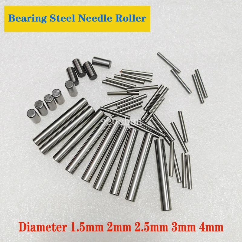 

Bearing Steel Hard Shaft Needle Roller Dia 1.5mm 2mm 2.5mm 3mm 4mm Solid Cylindrical Pin Roller Needle Fixing Pin Positioning