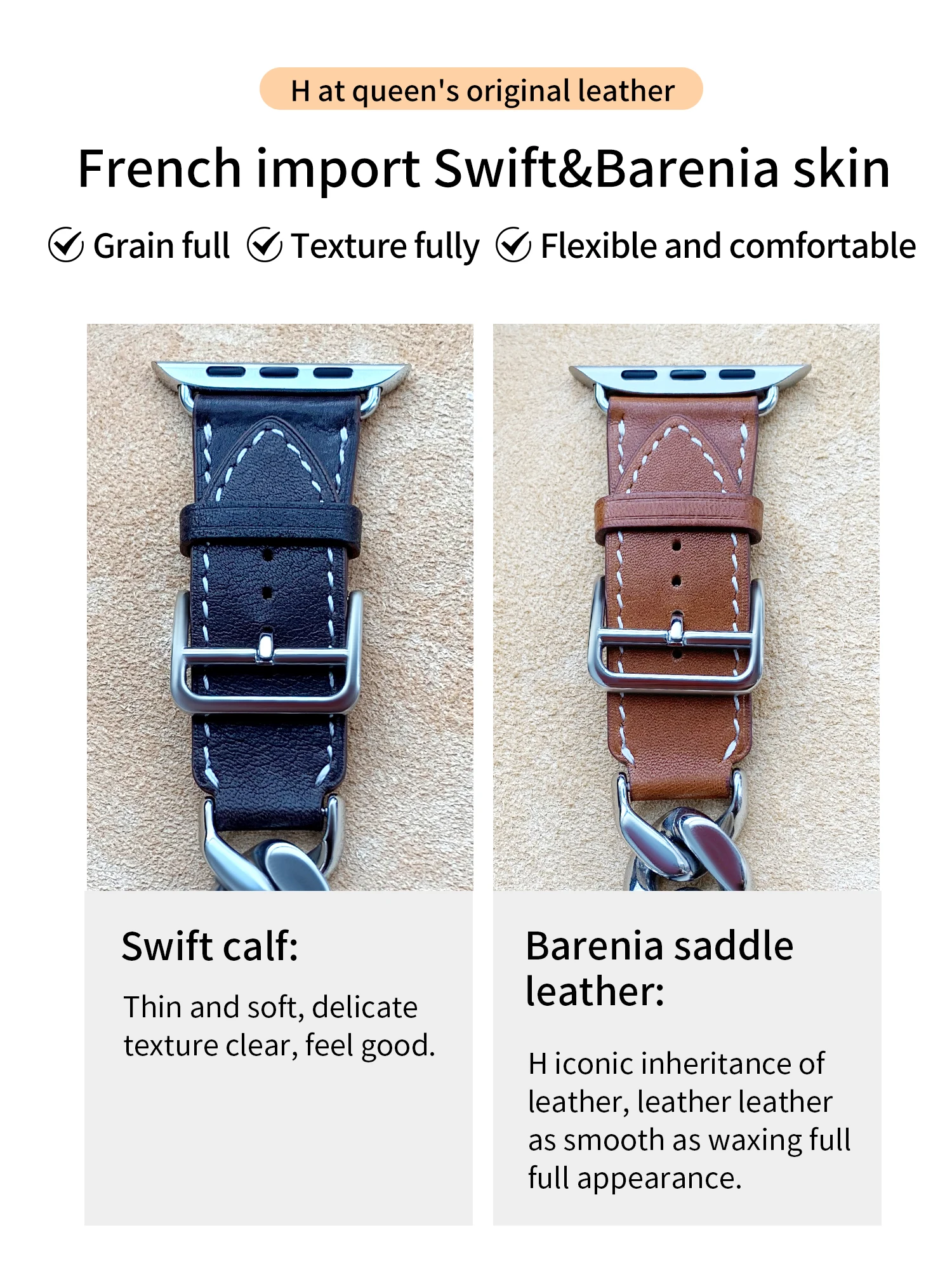 Kebitt Top Quality Strap for Apple Watch 8 Ultra 7 6 SE 5 4 3 2 1 49mm 45mm 41mm Iwatch Band Gourmette Métal Single Tour