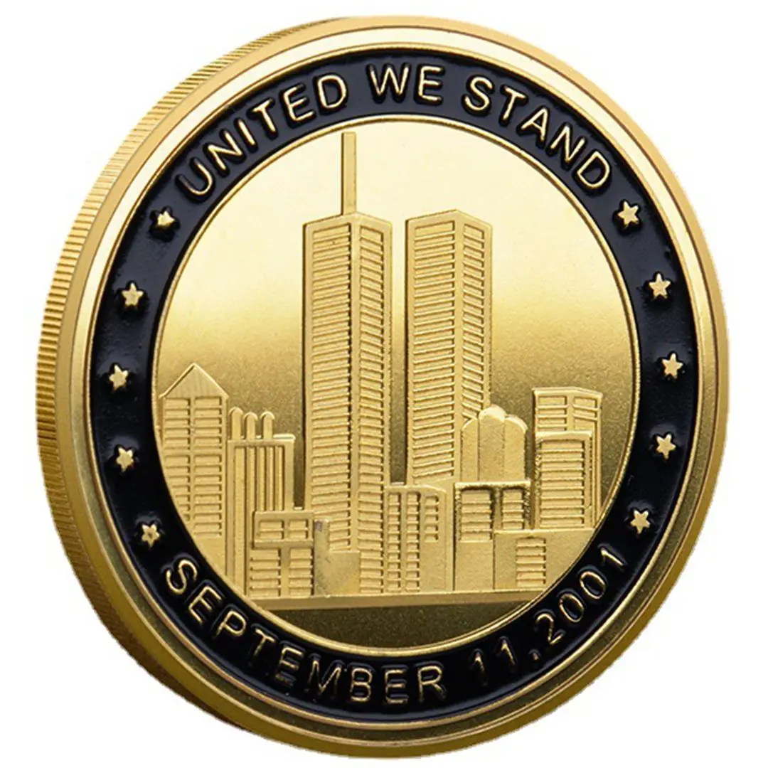 Памятная золотая монета World Trade Center Twin Towers коллекция Нью-Йорка Skyline памятная 911.