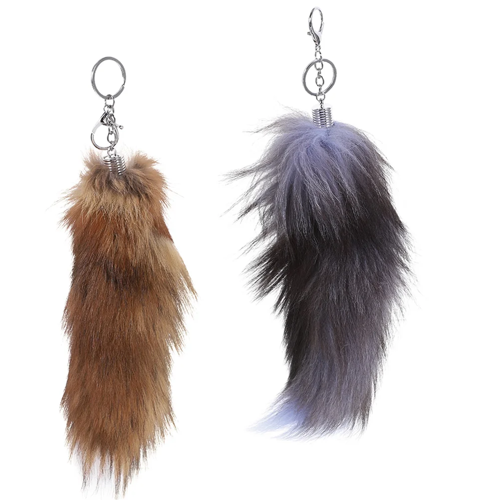 

Keychain Tail Fluffy Faux Fur Animal Car Pendant Keyring Pom Tails Key Ornament Hanging Ring Charms Handbag Keyrings Friendship