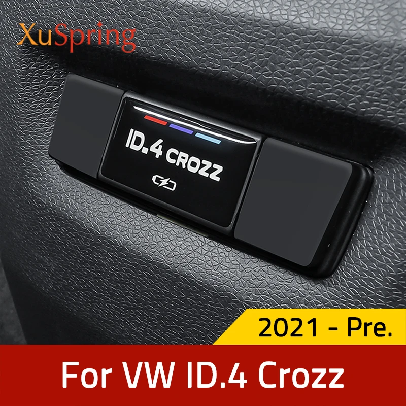 

Car Rear Console Center USB TypeC Equip Charging Port Protective Cover Dust-proof Frame for VW ID.4 ID4 ID6 crozz X 2021 2022