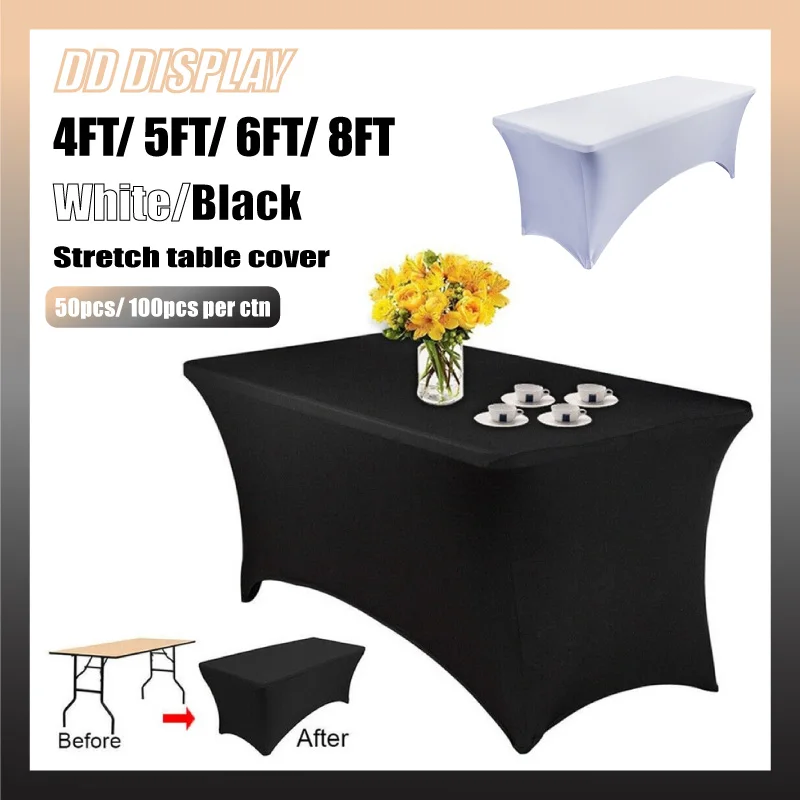 For 4ft 5ft 6ft 8ft Folding Table Tablecloth For Wedding Ban
