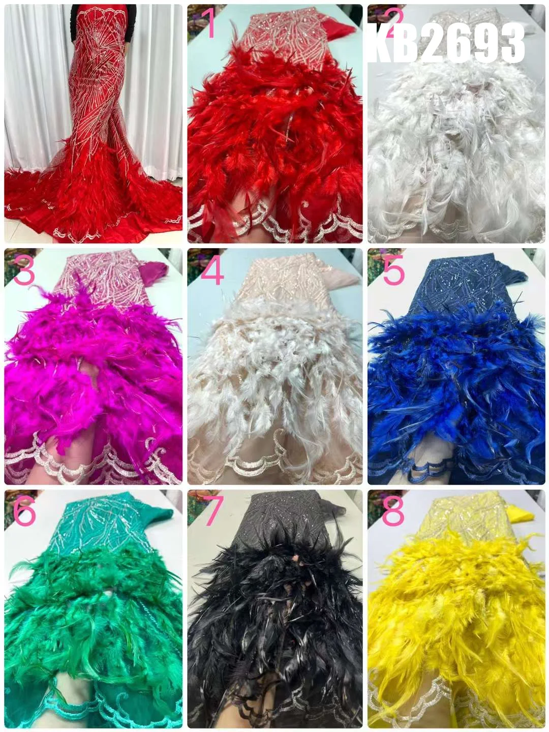 Рисунок 6 - Кружевная ткань с белыми перьями