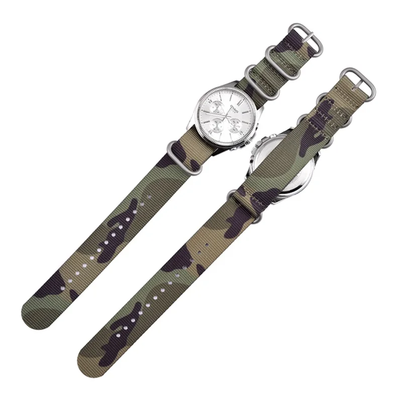 20mm 22mm Seatbelt Watchband Camo Nylon Strap for Seiko James Bond Military Striped Replacement Watch Strap Upgrade Quality