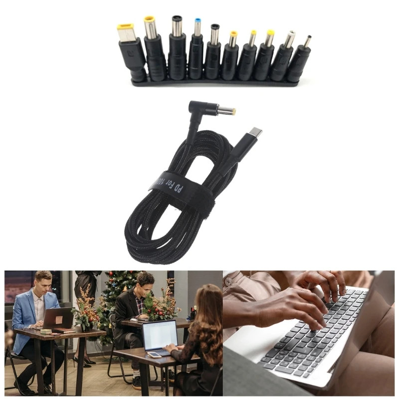 

DXAB 100W Universal Laptop Power Adapter Connector Charging Cable Cord Type-C