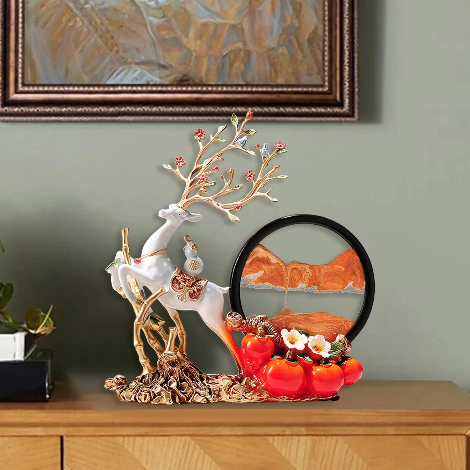 ПОДВИЖНЫЙ ПЕСОК Искусство Рисунок Декор олень скульптура Смола домашний декор