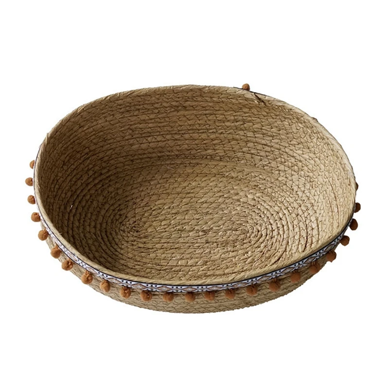 

Уличная корзина для хранения хлеба из натуральной соломы, корзина для пикника, ротанговый цветочный горшок, стена для дома и сада