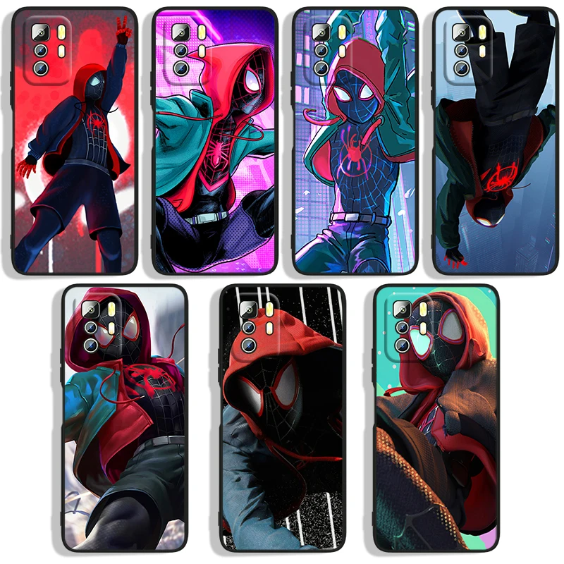 

Anime Art Marvel Spider Man Phone Case For Xiaomi Redmi Note 10 10S 10T 10ProMax 11 11S 11T 11E Lite Pro Black luxury Silicone