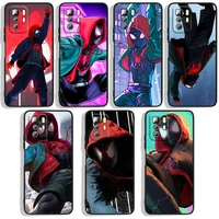 anime art marvel spider man phone case for xiaomi redmi note 10 10s 10t 10promax 11 11s 11t 11e lite pro black luxury silicone