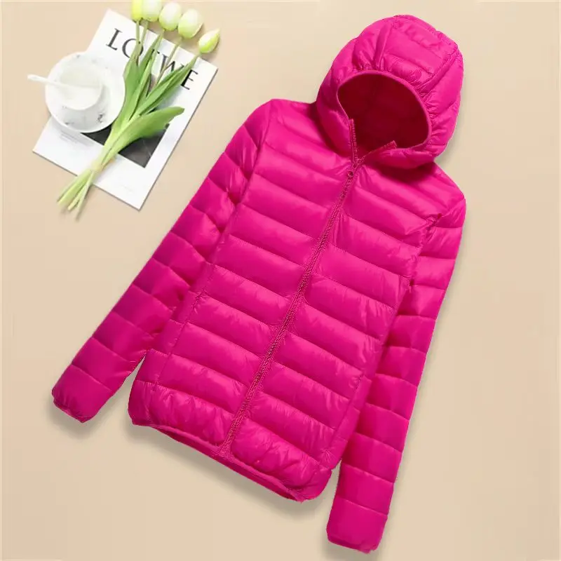 Down Cotton Jacket Women Zipper Winter Hooded Down Cotton Coat Female Windproof Parka Jackets Outerwear Cotton Padded S46