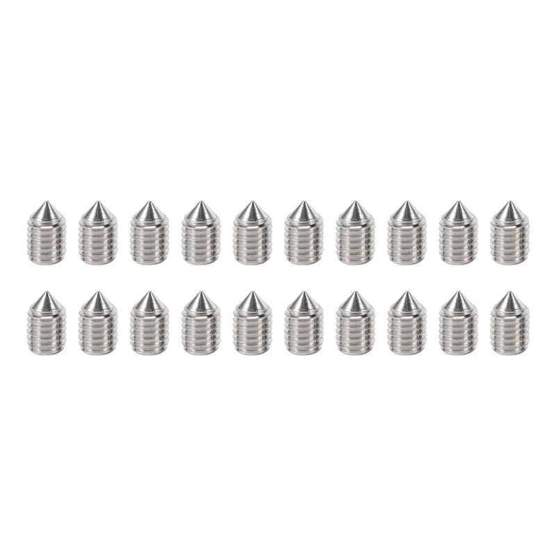 

M5 X 8Mm Cone Point Hex Socket Set Grub Screw Silver Tone 20 Pcs