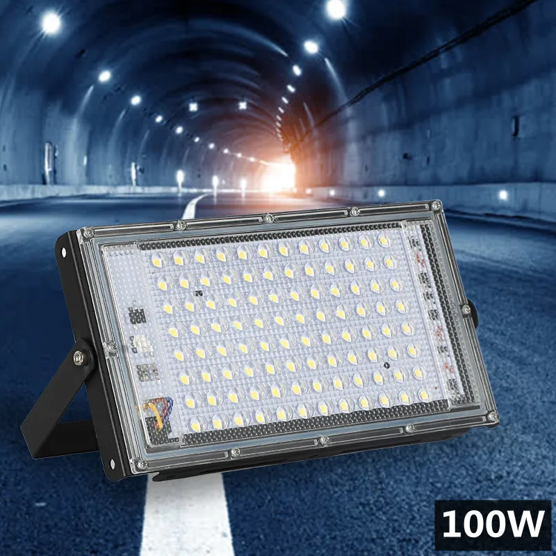 LED Flood Light 100W Perfect Power Floodlight LED Street Lamp IP65 Waterproof Landscape Lighting AC 220V 230V 240V Led Spotlight