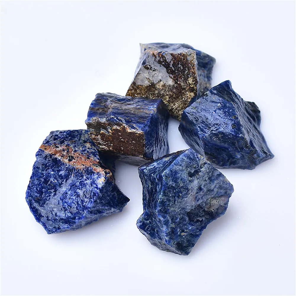 

50gNatural Crystal Quartz Coarse Mineral Specimen Sodalite Crystal Irregular Shape Rough Rock Reiki Healing Stone Home Decorati