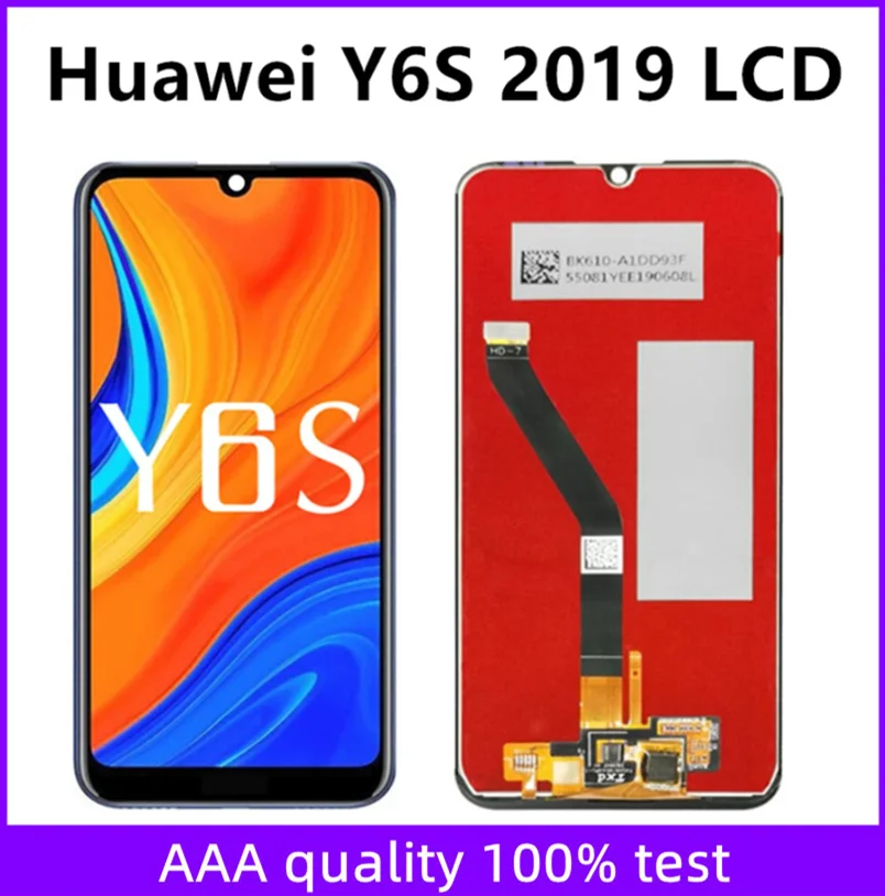 ЖК-дисплей 6,09 дюйма для Huawei Y6S 2019 JAT-LX3/L29/LX1/L41, ЖК-дисплей с сенсорным экраном и дигитайзером в сборе, замена