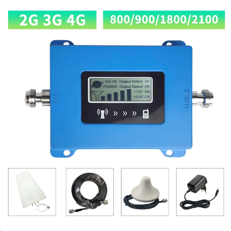 

GSM Repeater 2G 3G 4G Cell Signal Amplifier 800 900 1800 2100MHz