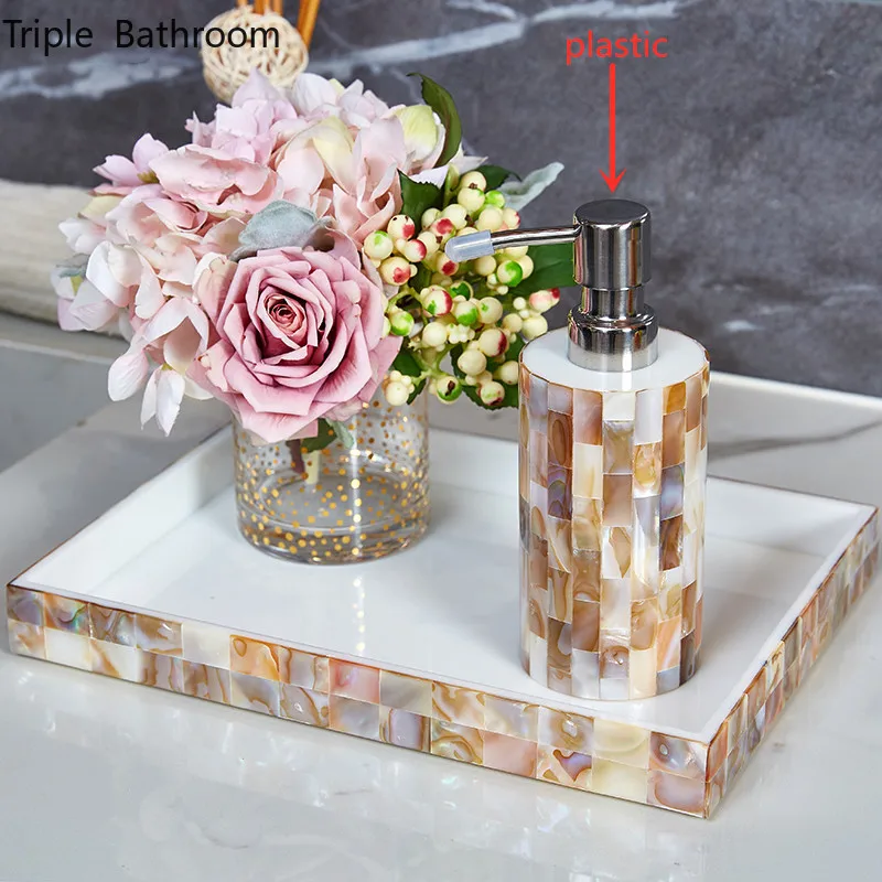 

Nordic Shell Pattern Resin Bathroom Supplies Set Bath Decor Accessories Soap Dispenser Toothbrush Holder Soap Dish Mouth Cup