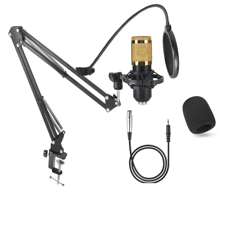 

BM800 Condenser Microphone Set Bracket Gaming Recording Sound Card Broadcast Equipment Profession For Karaoke Youtube Live Blog