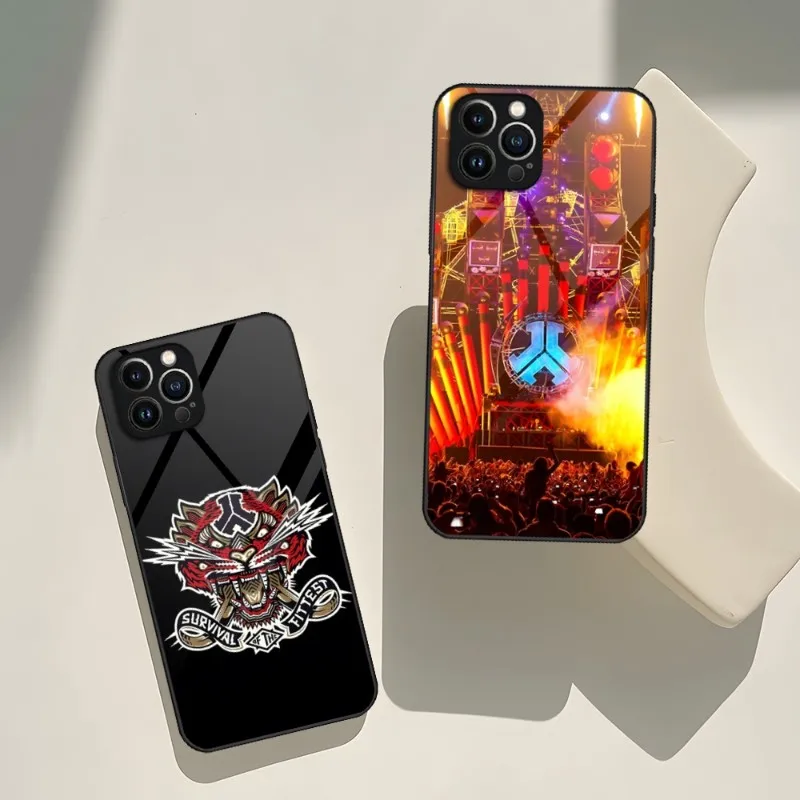 Defqon 1 музыкальный фестиваль телефонный чехол для IPhone 14 Pro 11 13 12 Mini X XS XR Max 6 8 7 Plus SE 2020 2022 стеклянный Роскошный дизайнерский чехол