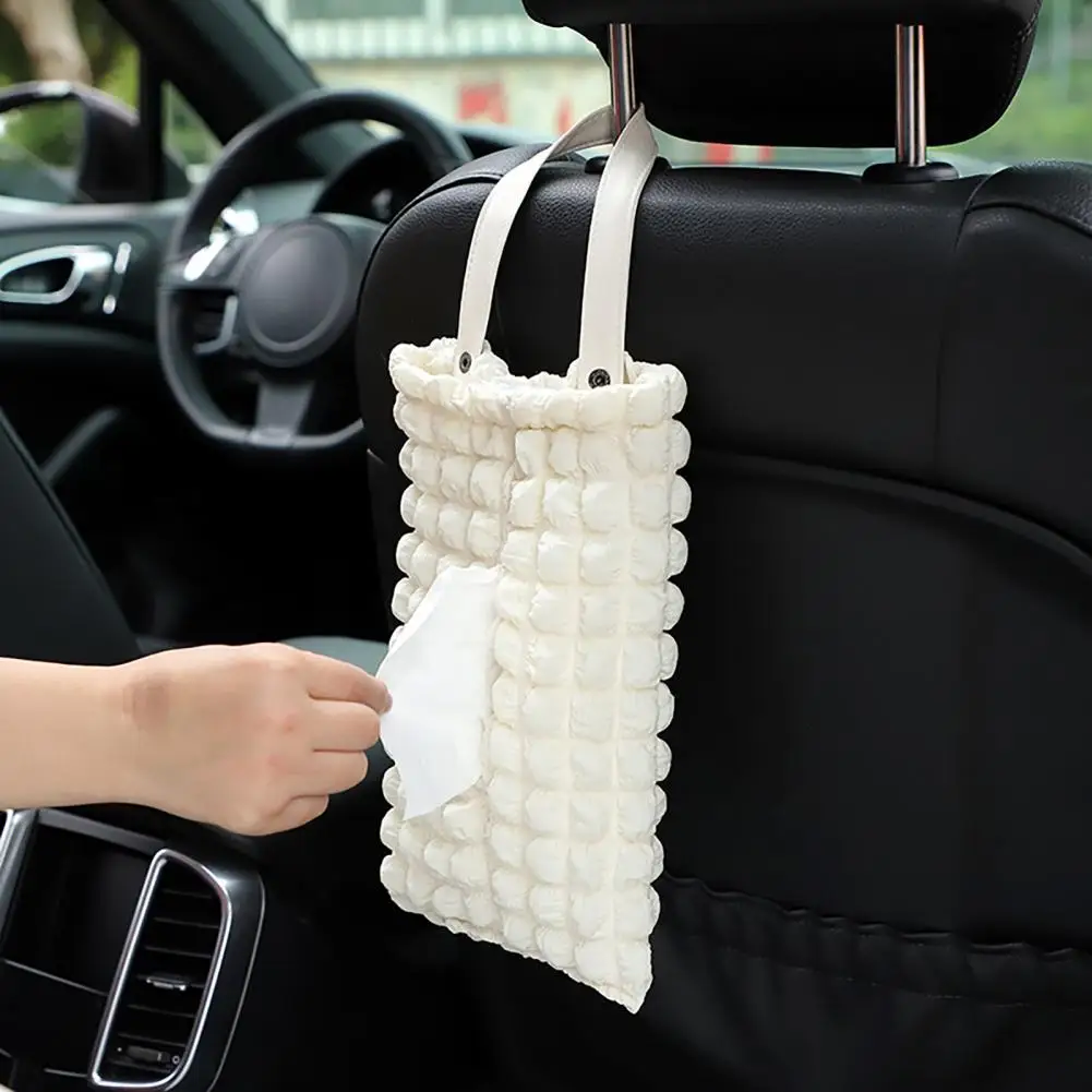 

Tissue Box Delicate Texture Wear-resistant Exquisite Workmanship Hanging Type Convenient Storage Box Fastener Tape Car Back Seat