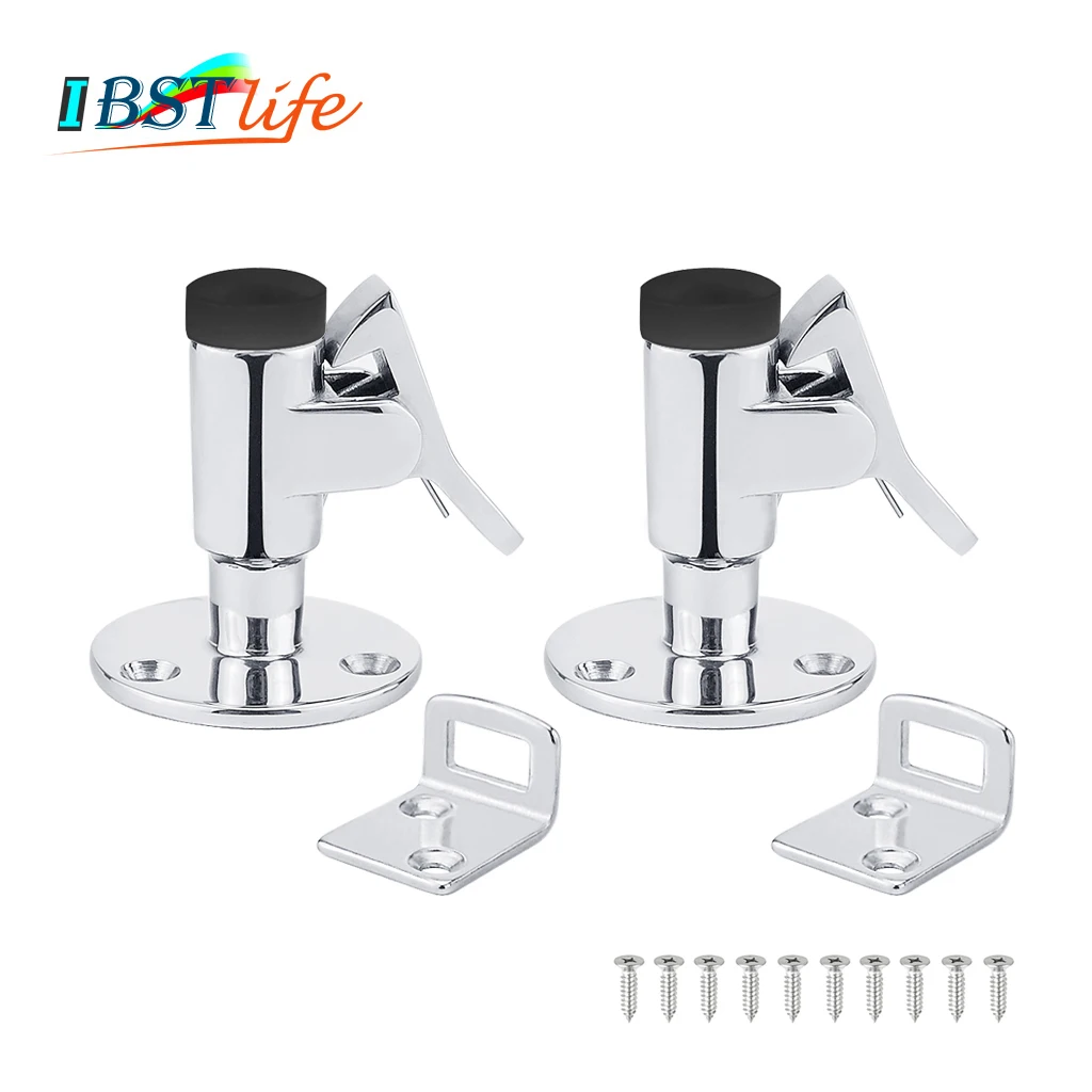 

2X Stainless Steel 316 Boat Door Stop Stopper Catch Door Holder Knob Yacht RV Motorhome Camper Spring Latch Marine Hardware