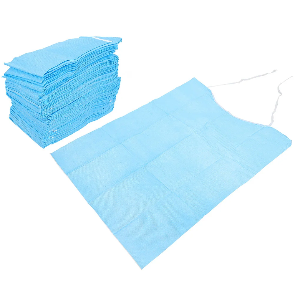 

60 Pcs Disposable Bib Adult Home Elders Bibs Nursing Materials Pvc Aprons Drooling Oil-proof Elderly Waterproof