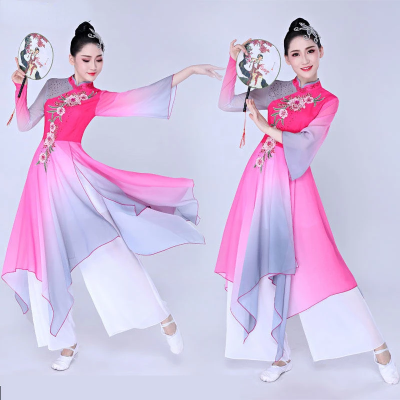 

Classical Dance Costume Female Fan Dance Jasmine Yangko Dance for Woman Chinese Style Waist Drum Stage Costume Oriental Dress