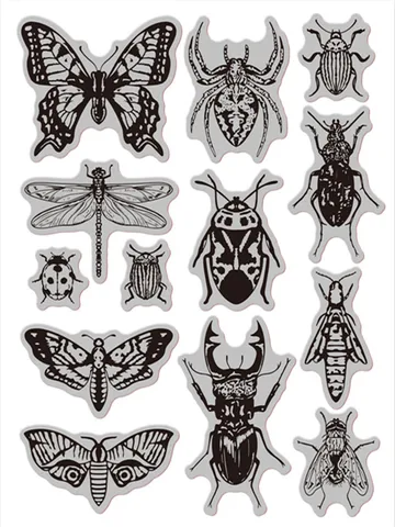 Новинка 2023, штамп в виде насекомых, прозрачные штампы для скрапбукинга, Прозрачная силиконовая резина, сделай сам, декор для фотоальбома 628