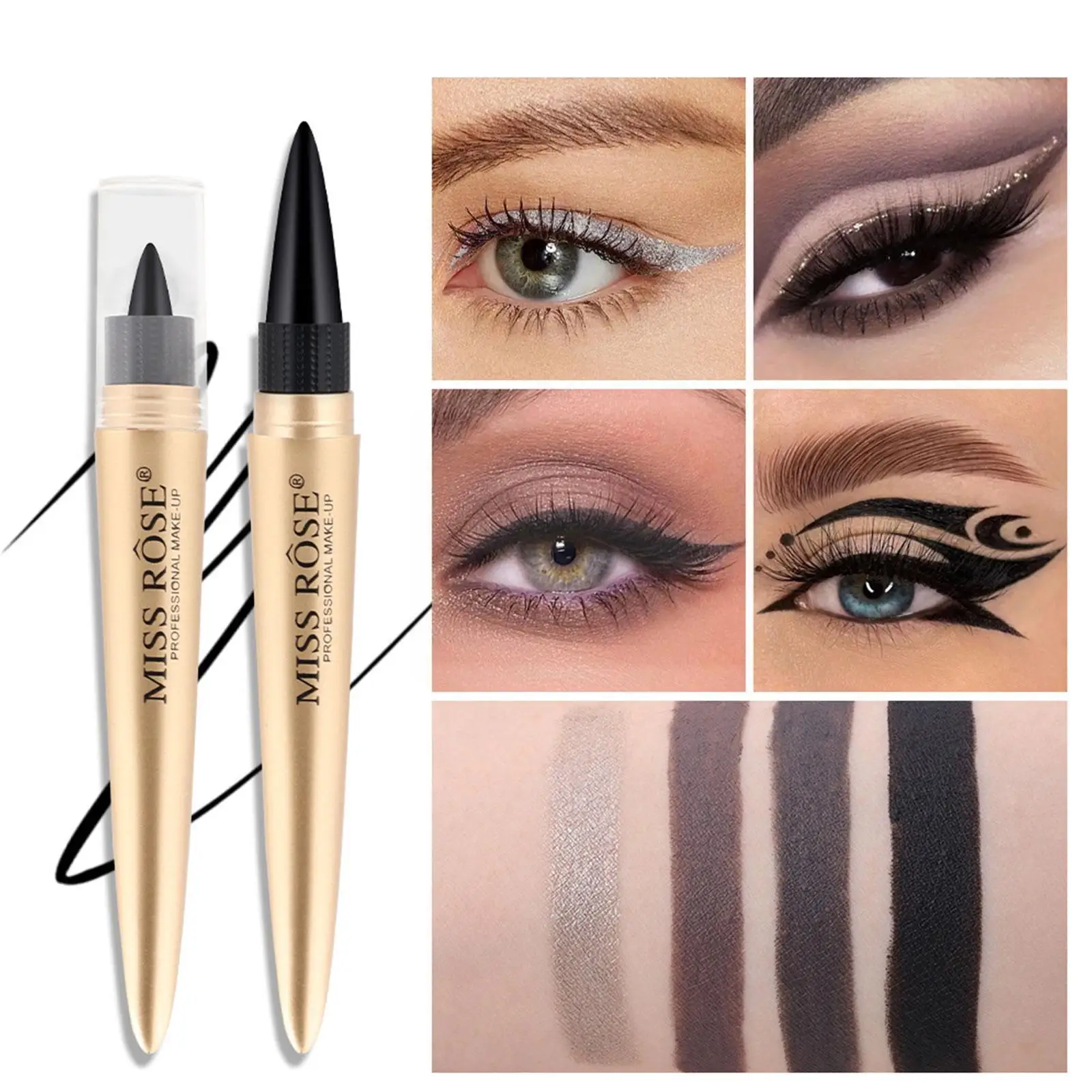 

Black Gel Eyeliner Pencil Sharpenable Gel Pencil Waterproof Quick-Dry Eye-liner Proof Smudge Matte Lastin Eyeliner Long Lon A6N3