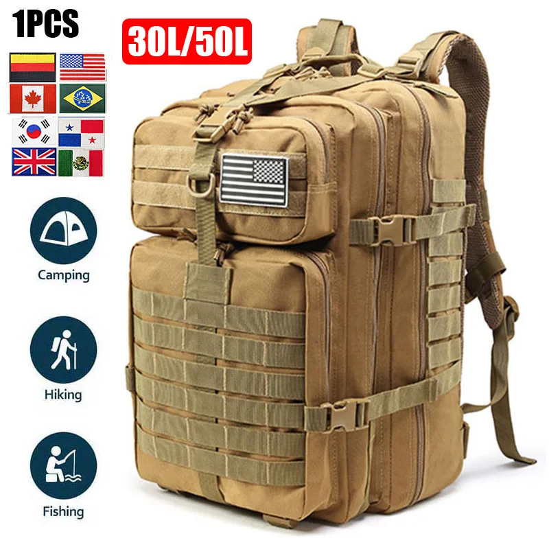 

Туристический военный тактический рюкзак 30 л/50 л 900D, нейлоновые сумки, походные рюкзаки, уличная водонепроницаемая сумка для походов и охоты