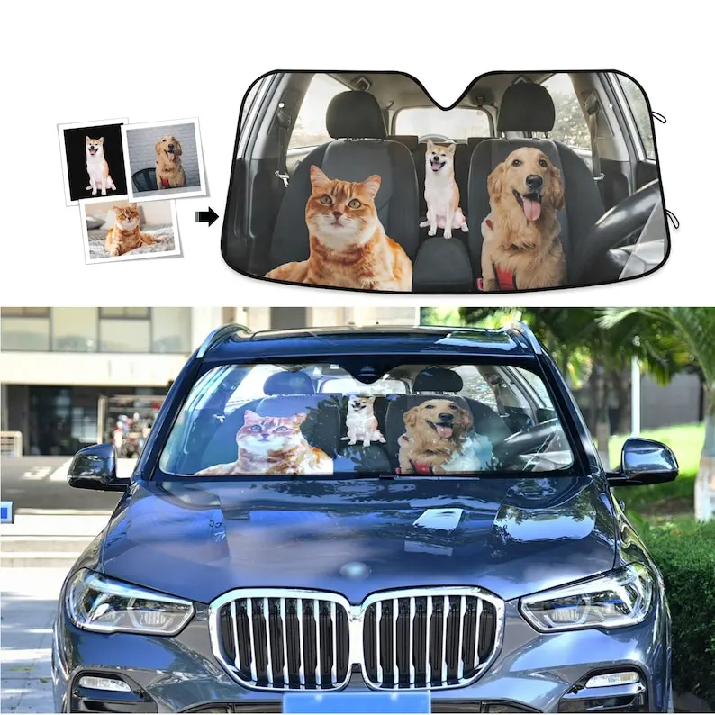 

Автомобильный солнцезащитный козырек на заказ, персонализированные автомобильные аксессуары на лобовое стекло, автомобильный защитный козырек, декор экрана, ролевые питомцы на th