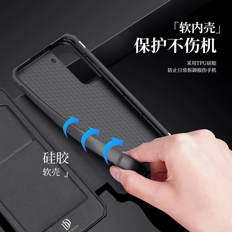 Duxducis Original Luxury Pu Leather Case For Samsung Galaxy S22 Plus Coque Thin Flip Cover Wallet Phone Cases For S22 Ultra