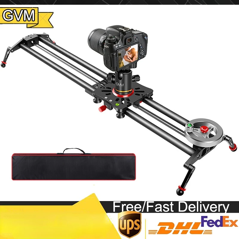 

GVM GP-80FW 33inch Carbon Fiber Camera Slider With Flywheel For Video Camera/Action Camera/Micro Unit/ Mobile Phone