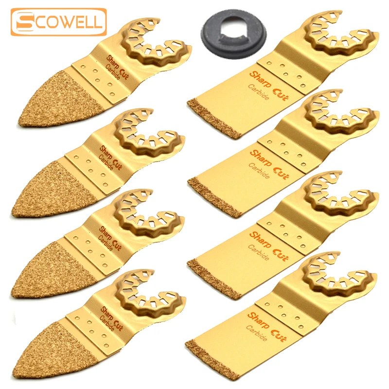 

YG8 Carbide Grout Removal Oscillating Tools Saw Blade Carbide Grits Grind Blades For Tile Grinding Tile Edge Cutting Plunge Saw