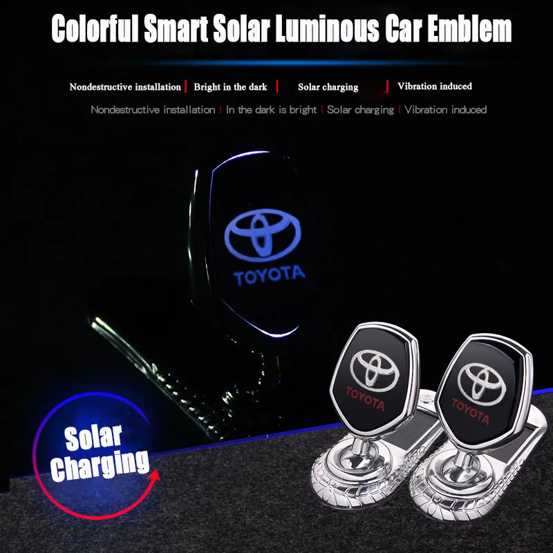 

Автомобильная светодиодная наклейка на капот, эмблема, световые аксессуары для Toyota Crown Camry Kluger Land Cruiser Prius Rav4 Supra Yaris Corolla caldine