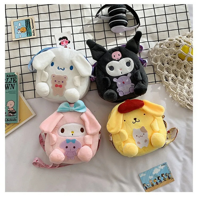 

Sanrioed Kuromi Cinnamoroll рюкзак My Melody Детский Рюкзак Плюшевые игрушки для девочек pompurin сумка женские мальчики рюкзаки подарки