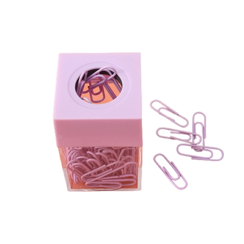

Small Clip Dispenser with Magnetic Top,Magnetic Paperclips Holder Paper Clips Storage Box with 18pcs Free Paper Clips