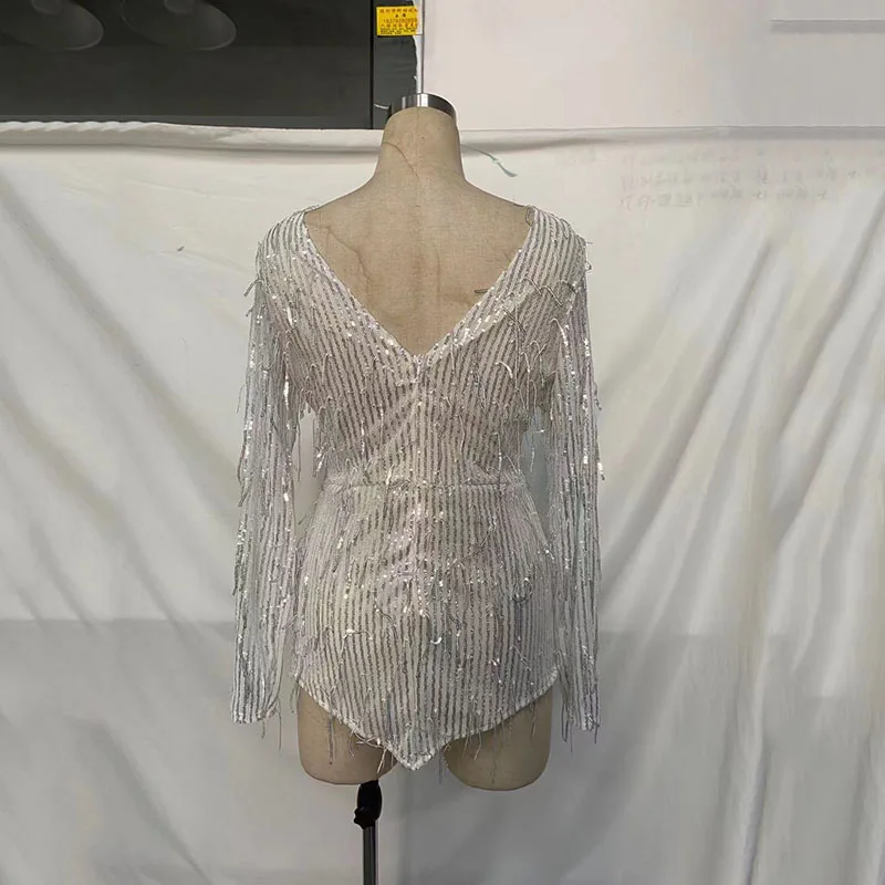 New European And American Women'S Clothing Long Sleeve Gold Silver Maxi Dress Sequins Sexy Women'S Oblique Shoulder Evening