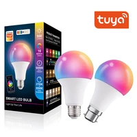 tuya bluetooth led light bulb 15w rgb lamp e27 b22 smart life app control use gateway to wifi bulbs compatible with alexa