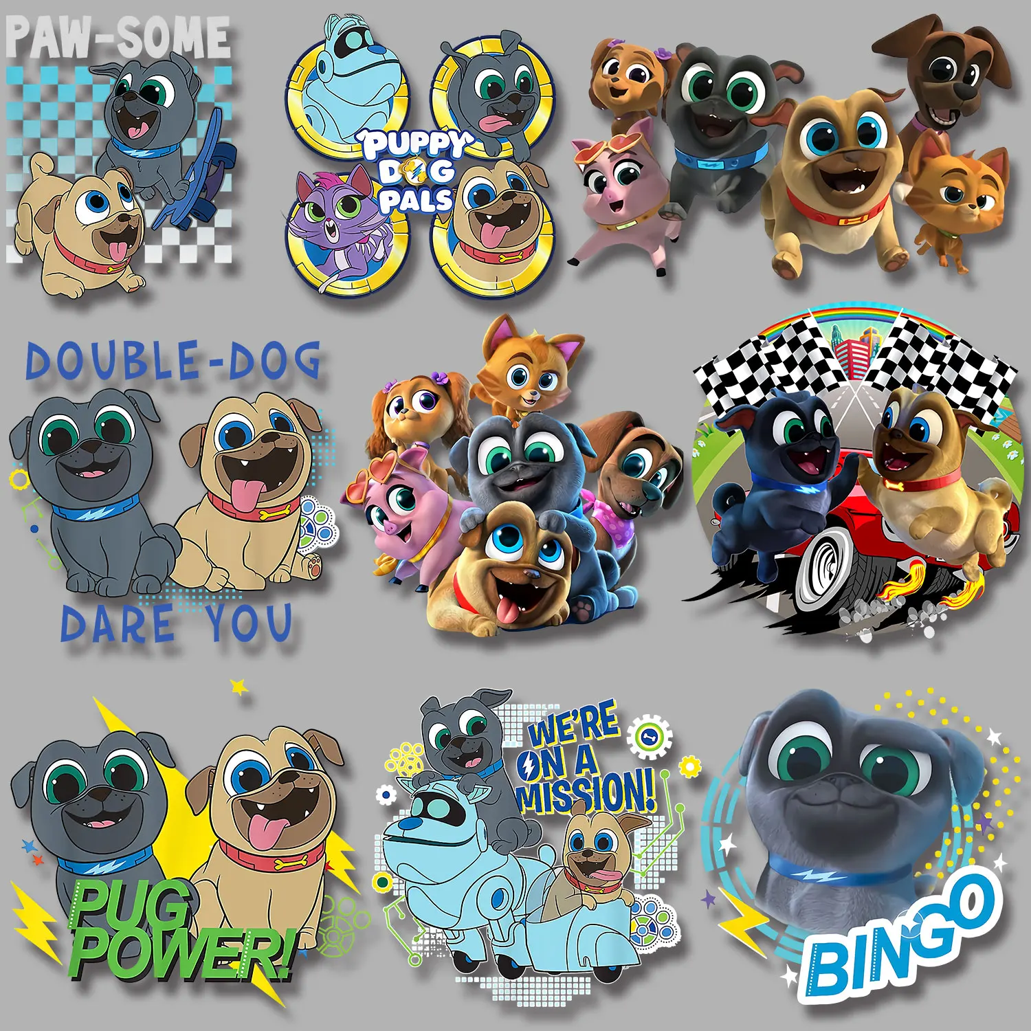 

Puppy Dog Pals Disney Iron-on Transfers for Clothing Cartoon Sticker Manualidades Garment Accessories Diy Craft